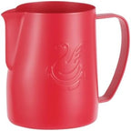 Milk Frother Cup Stainless Steel Espresso Coffee Making Cup Milk Jugs Latte Art Swan Frothing Pitcher Coffeeware(600ml,Red) by Unknown