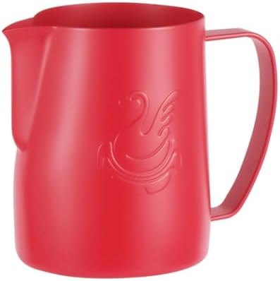 Milk Frother Cup Stainless Steel Espresso Coffee Making Cup Milk Jugs Latte Art Swan Frothing Pitcher Coffeeware(600ml,Red) by Unknown