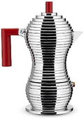 Alessi MDL02/3 R "Pulcina" Stove Top Espresso 3 Cup Coffee Maker in Aluminum Casting Handle And Knob in Pa, Red by Alessi