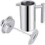 Double Walled Stainless Steel French Press Coffee Maker 12 oz, Tea and Espresso Press with Reusable Filter, Silver - Image 3