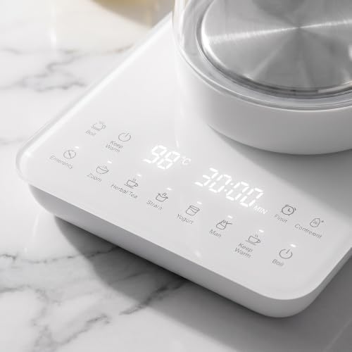 Electric Kettle With Tea Infuser Glass Electric Tea Kettle Health Pot Temperature Control 18 Smart Functions Egg Steamer Rack - Image 4