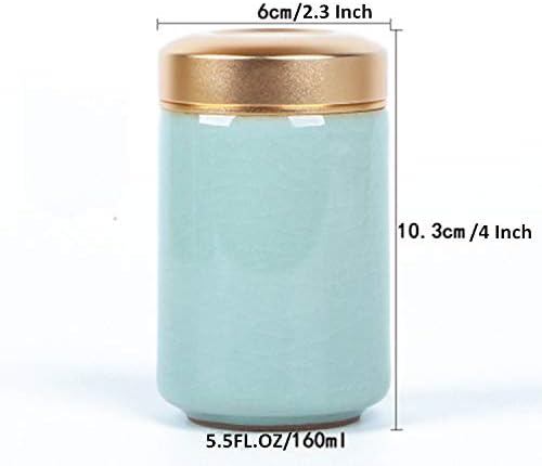 Tea Tins Caddy 2PCS Canister set with Airtight Lids Porcelain Can Home Kitchen Canisters for Tea Coffee Sugar Storage Loose Leaf Tea (Grey01, 4 Inch) - Image 4