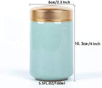 Tea Tins Caddy 2PCS Canister set with Airtight Lids Porcelain Can Home Kitchen Canisters for Tea Coffee Sugar Storage Loose Leaf Tea (Grey01, 4 Inch) - Image 4