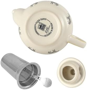 Farmhouse Animal Pattern Teapot with Infuser for Loose Leaf Tea, 20.3 Fl oz (600ml), White with Animal Illustration (Zebra) - Image 4