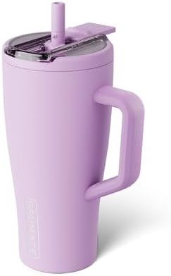 BrüMate Era Flip 30oz Tumbler with 100% Leakproof Covered Straw Lid | Hygienic Covered Straw | Insulated Stainless Steel Water Bottle with Handle | Cup Holder Friendly | BPA-Free (Lavender) by Br%C3%BCMate