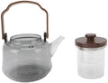 Jeffergarden 1000ml Glass Teapot with Removable Infuser, High Borosilicate Tea Kettle with Walnut Handle and 304 Stainless Steel Lid, for Electric Ceramic Stove Home Tea House Office by Jeffergarden
