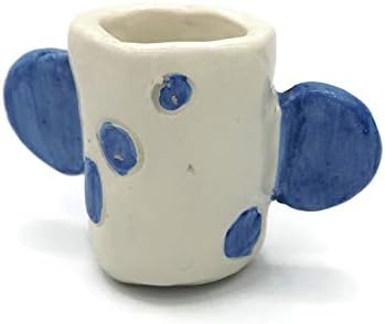 Handmade Spoted Blue and White Espresso Cup by Handmade