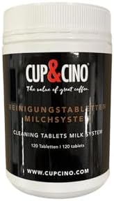 CUP&CINO Latte Art Factory Coffee Machine Cleaning Tablets 120 pcs – Espresso & Bean Grinder Cleaner, Descaler & Detergent Tablets for Group Head Portafilter Steam Wand & Filter Basket by Unknown