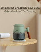 ZENS Tea Infuser Mug with Lid & Coaster, 15oz Loose Tea Diffusers, Moss - Image 5