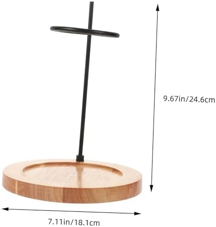 Coffee Dripper Stand Stable Wooden Base Stainless Steel Holder for Pour-over Coffee for Home Brewing - Image 2