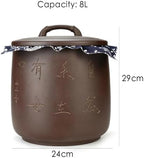 Yixing Clay Anti-Caking Storage Jar 8L, 15Lb Rice Canister with Lid - Image 2