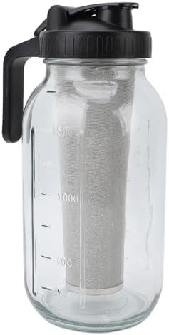 Cold Brew Coffee Maker Pitcher with Stainless Steel Filter, Thick Glass Iced Coffee Jar (2000ml) - Image 4