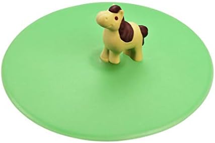 LURCH Germany Silicone Reusable Coffee & Tea Mug Lid | Glass Cup Cover | Anti-dust And Camping & Outdoor Suction Seal | For Hot and Cold Beverages | Set of 3 - Green (Farm Animals Theme) - Image 4