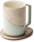 Ui Artist Collection Self-Heating Mug Set – Mint Glacier | 12 fl oz / 355 mL Handcrafted Ceramic Coffee & Tea Mug with Heating Pad - Image 6
