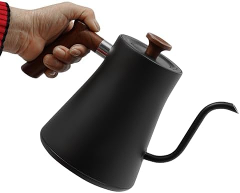 Electric Gooseneck Kettle, 1200W 0.9L Stainless Steel Coffee Kettle with Intelligent Temperature Control, Quick Heating, Auto Shutoff Anti-dry Protection, for Pour Over Coffee, Brew Tea (Black) - Image 5