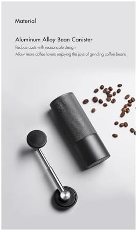 Fold Manual Coffee Grinder, Adjustable Stainless Steel Conical Burr(White) - Image 7