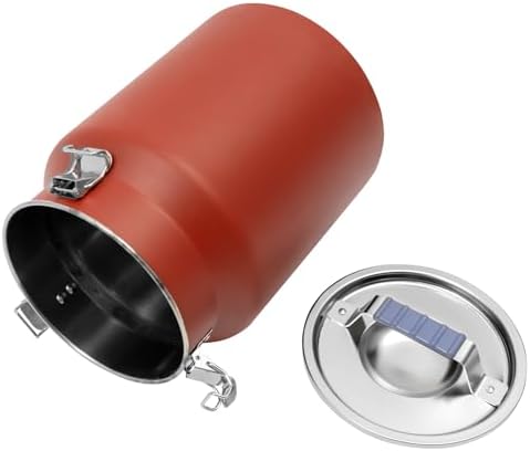 12L/3.17Gal Stainless Steel Airtight Canister Red Round Food Storage Canisters with Airtight Lid&Locking Clamp Rice Cereal Grain Canisters Container Bucket for Rice Milk Jug Coffee Bean Storage - Image 5