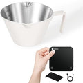 Espresso Cups & Rechargeable Mini Coffee Scale with Timer,3.4OZ/100ML White Stainless Steel Espresso Shots Cup with Handle & 2kg/0.1g Black Coffee Scales by carrottimes