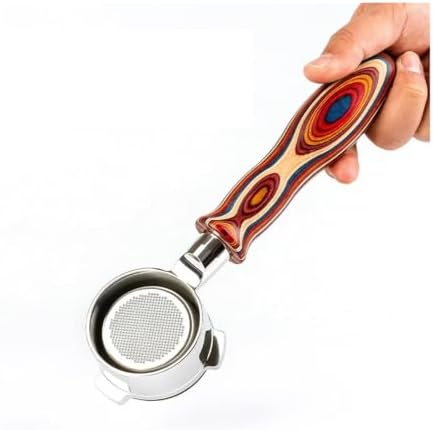 54mm 3-ear Naked Portafilter With BasketStainless Steel Bottomless Coffee Handle(S2 color wood,With 2 cup basket) - Image 6