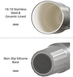 TKK 24 oz Ceramic Coated Tumbler with Straw Lid, 18/10 Stainless Steel Vacuum Tumblers, Leakproof Double Walled Iced Car Cup with Handle & Tea Infuser& Dishwasher Safe, for Hot & Cold Drinks, Grey - Image 5