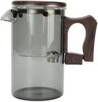 Jeffergarden Glass Teapot with Strainer, Heatproof Glass Loose Leaf Tea Maker, Removable Inner Liner, Fine Filtration, Wood Handle, Tea Water Separation for Home Office Brewing (Grey 550ml) - Image 2
