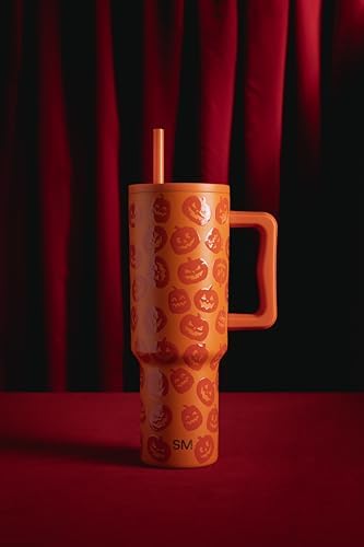 Simple Modern Halloween Tumbler with Handle | 40oz | Pumpkins - Image 2