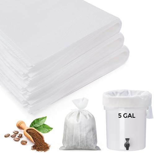 60PCS Commercial Cold Brew Coffee Bags with Drawstring, 20" X 20" Disposable Coffee Filters for 5 Gallon Buckets and Commercial Model Cold Brew Coffee Makers by Hogurity