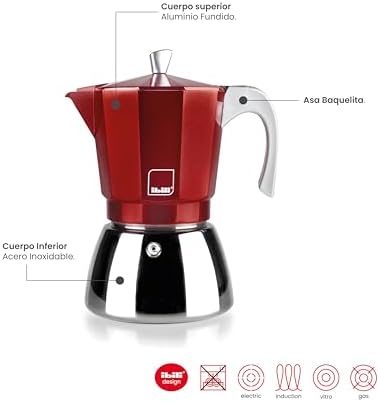 IBILI Elba Red 12 Cup Coffee Maker - Image 5