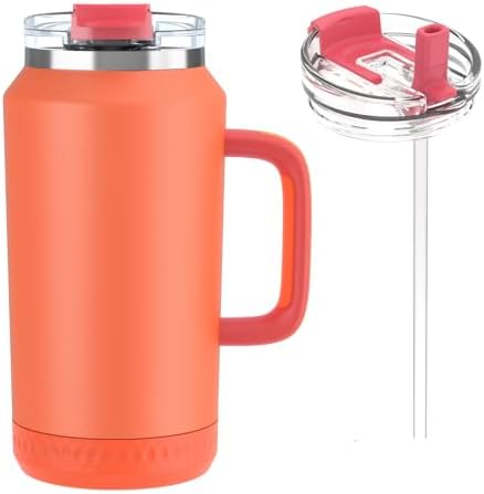 Hydraful 64 oz Tumbler with Handle and Straw - 100% Leak-Proof - Insulated Cup Reusable Stainless Steel Large Water Bottle Travel Mug for Gym, Hiking, and Camping - Gifts for Women Men Him Her by Hydraful