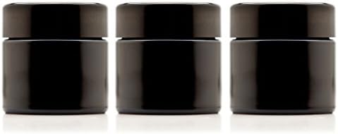 Infinity Jars Tall Black Glass Jar 100 ml, Airtight Smell Proof, 3 Pack by InfinityJars