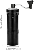 Grinder Manual Burr Mill Hand Crank Coffee Maker Bean Grinder Featuring 420 Stainless Steel Burr And Printed Setting Marks Aluminum Alloy Case, Array, Black, Five-star Grinding Core - Image 4