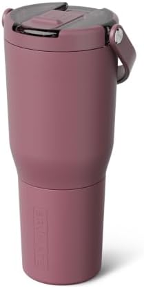 BrüMate Resa Flip 35oz Travel Tumbler with Covered Flip Down Straw | 100% Leakproof Water Bottle | Made of Insulated Stainless Steel | Cup Holder Friendly Silicone Base | 35oz (Rose Taupe) - Image 2