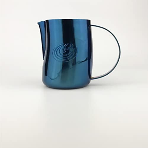 KuGuo 500ml Milk Frothing Pitcher for Latte Art Espresso, Mirror Blue - Image 2