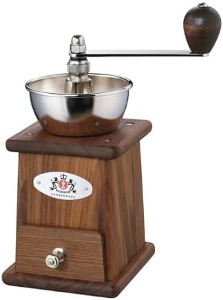 Zassenhaus Santos Manual Coffee Grinder, Walnut, 4.5 x 4.2 x 9.25 inches, Grinding Coffee Beans, Infinitely Adjustable Grinding Level, Original Zassenhaus Grinder, Bean Container Socket: 70 g by Zassenhaus