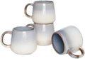 Bosmarlin Ceramic Coffee Mug Set of 4, 17 Oz, Coffee Cups with Big Handle, Wide Bottom, Microwave and Dishwasher Safe (Purple) by Bosmarlin