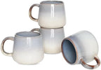 Bosmarlin Ceramic Coffee Mug Set of 4, 17 Oz, Coffee Cups with Big Handle, Wide Bottom, Microwave and Dishwasher Safe (Purple) by Bosmarlin
