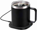 and Wireless Charger 55℃ Constant Temperature for Desk Home Office, 304 Stainless Steel Cup with Leakproof Lid, WhiteBlackGreen (Black) by Aumotop