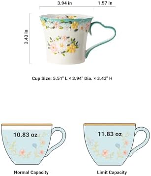 12oz Embossed Ceramic Coffee Mug, Blue Whisper - Image 3