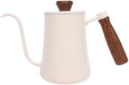 Walfront Gooseneck Coffee Kettle, 600ml 304 Stainless Steel Pour Over Kettle with Wood Handle, Long Spout, Measurement Marks, Precision Brewing Pot for Home Coffee Drip Brewing (White) - Image 6