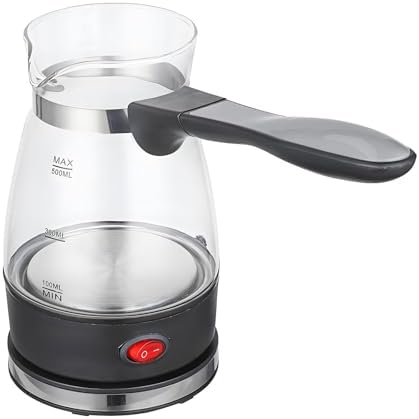 Electric Turkish Coffee Pot Detachable Handle Clear Glass Multipurpose Teapot Kettle Coffee Machine for Office RV Restaurant, 110V by Unknown