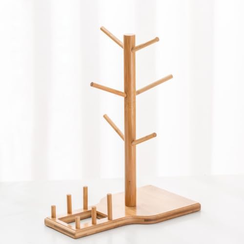 Bamboo Coffee Cup Holder Set Mug Rack and Spoon Box - Image 4