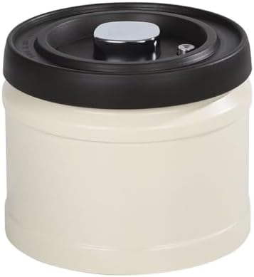Vacuum Sealed Coffee Canister, 304 Stainless Steel, Airtight Press Type Lid, for Coffee Beans, Tea, Nuts (Beige, 1100, Milliliters) by SHAREZEVERMUZE