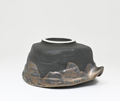 Urban Tokyo Meisen Pottery Handmade Ceramic Matcha Bowl with Pouring Spout, Japanese Minoyaki Pottery, Tea Ceremony Whisking, 18oz, Made in Japan (Mangantataki (Copper Black)) - Image 5