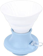 VINGVO 1-2 Cup Capacity Pour Over Coffee Dripper, Ceramic Immersion Filter, Heat Proof Portable Coffee Maker with Silicone Base, Ideal for Manual Brewing (Blue) by VINGVO