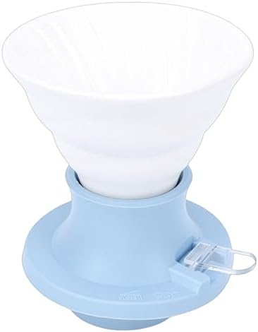 Bewinner Ceramic Pour Over Coffee Dripper, Heat Proof Immersion Dripper for Manual Brew Maker, Portable Hand Poured Coffee Maker 4.53x5.31in Blue (Blue) by Bewinner