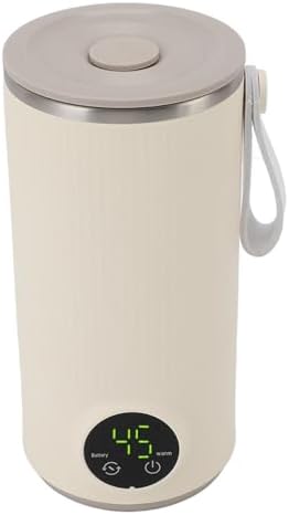 Portable Milk Warmer and Mixer, 400ML Cordless Travel Bottle Warmer Fast Heating, Stainless Steel Milk Frother USB Charging for Breastmilk Formula Coffee - Image 4