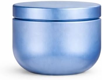 50 Pack 2 oz Round Tea Sample Tins with Lids, Odor-Resistant Tinplate Small Batch Storage Containers, Three Colors Available, for Tea, Coffee, Spices, Herbs (Matte Steel Blue) by TYNUOCN