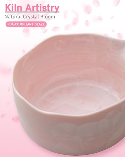 Natural Crystal Flower Matcha Set - 4 Pcs Food Grade Matcha Kit with Spouted Bowl, Matcha Whisk, Scoop and Chasen Holder - Matcha Tea Ceremony Gift for Matcha Lovers (Sakura Whisper) - Image 2