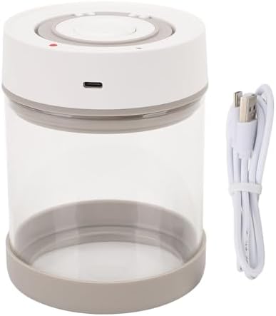 Bewinner Electric Vacuum Coffee Canister, Tea Coffee Bean Nuts Storage Organizer, One - Button Operation, Electric Coffee jar Clear Glass for Home Kitchen Built in Battery (600ML) - Image 6