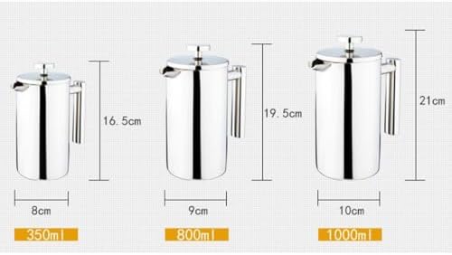 French Maker Stainless Steel Coffee Tea Maker French Espresso Press with Insulated Double Wall and - Image 3